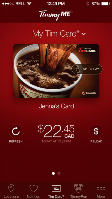 TimmyMe iPhone app - red